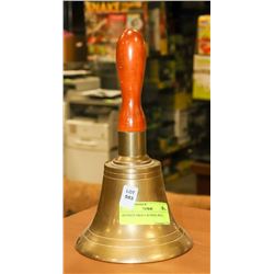 ANTIQUE BRASS SCHOOL BELL.