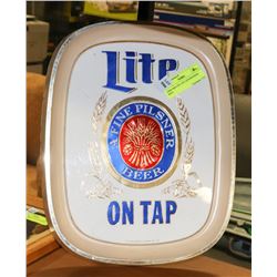 1960S MILLER LITE ADVERTISING SIGN.
