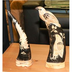 INTRICATE CARVED B.C. HORN.