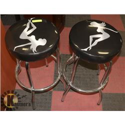 LOT OF 2 NAKED LADY BAR STOOLS.