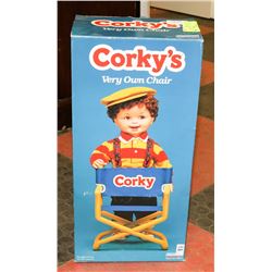 CORKY'S VERY OWN CHAIR IN ORIGINAL BOX.