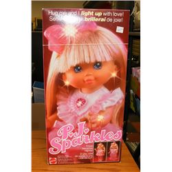 MATTEL 1989 PJ SPARKLES 15" DOLL IN ORIGINAL BOX.