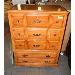 5 DRAWER DRESSER, 35.5"X18"X49".