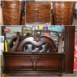 7PC BEDROOM FURNITURE SET INCL HEADBOARD,