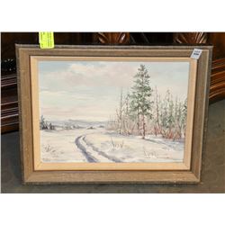 FRAMED, SIGNED OIL ON CANVAS TITLED 'TOWARD