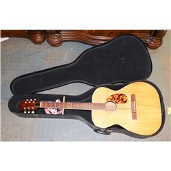 ACOUSTIC GUITAR WITH HARD CASE.
