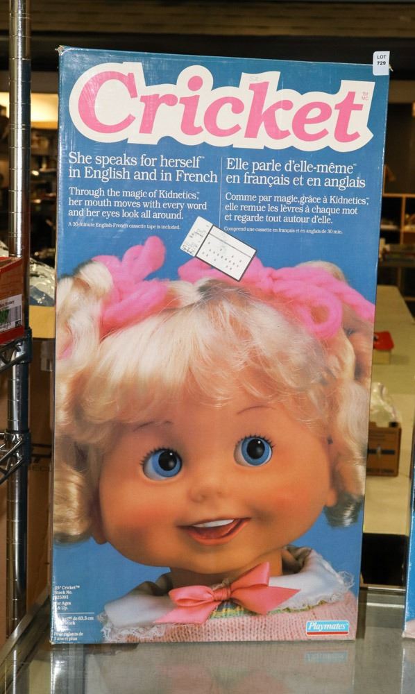 25" CRICKET DOLL IN ORIGINAL BOX SPEAKS IN