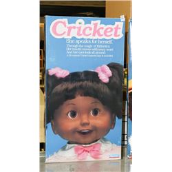 25" CRICKET DOLL IN ORIGINAL BOX - SPEAKS IN
