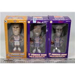 LOT OF THREE PHOENIX SUNS BOBBLE HEADS