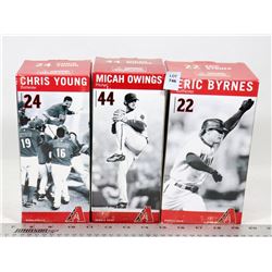 LOT OF THREE ARIZONA DIAMONDBACKS BOBBLE HEADS