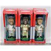 Image 1 : LOT OF THREE HAND PAINTED MLB BOBBLE HEADS