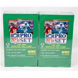 LOT OF 2 BOXES OF SEALED 1990 PRO SET NFL FOOTBALL