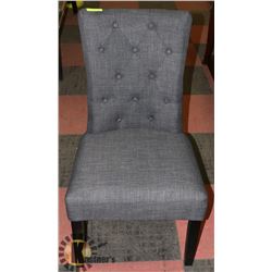 NEW GREY FABRIC SIDE CHAIR,