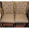 Image 1 : PAIR OF NEW BEIGE SIDE CHAIRS, ANTIQUE BLACK