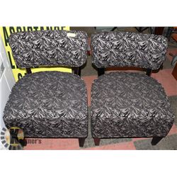 PAIR OF NEW DARK STARBURST ACCENT CHAIRS,