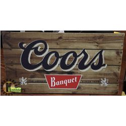 VINTAGE COORS NEON SIGN - 22" W X 17"H.