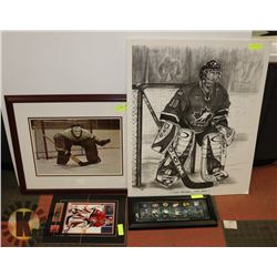 4 ASSORTED HOCKEY GOALIE PICTURES