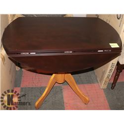 NEW 40" ROUND DROP LEAF TABLE, CAPPUCCINO & OAK
