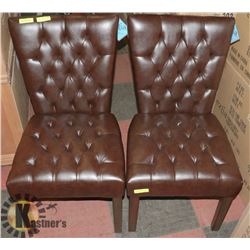 PAIR OF NEW TENNESSEE BROWN LEATHERETTE SIDE