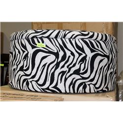 NEW ZEBRA PATTERN STORAGE OTTOMAN