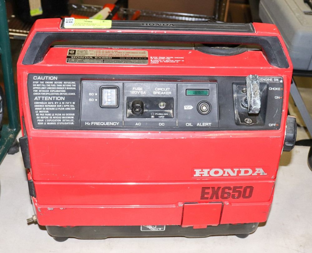 HONDA EX650 PORTABLE GENERATOR AC 120V DC 12V