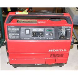 HONDA EX650 PORTABLE GENERATOR AC 120V DC 12V