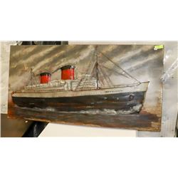 3D STYLE SHIP METAL WALL ART.