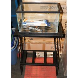 FISH AQUARIUM WITH HEATER & FILTER 169"X8.5" ON