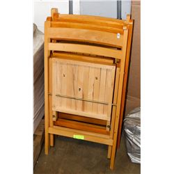 6 WOODEN CHAIRS & 2 STEP STEP LADDERS