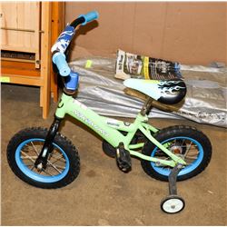 GREEN KIDS BIKE WITH TRAINING WHEELS