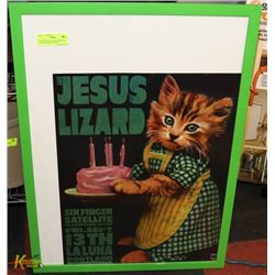 FRAMED JESUS LIZARD ORIGIANL ROCK CONCERT POSTER.