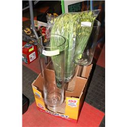 LOT OF 2 TALL SHOWHOME VASES W/FOLIAGE