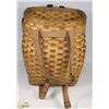 Image 1 : VINTAGE WOVEN WICKER PACK BASKET.