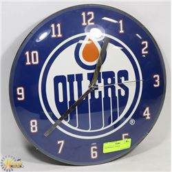 OILERS WALL CLOCK.