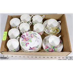 9 ROYAL ALBERT BONE CHINA MATCHING 'FLOWER OF THE