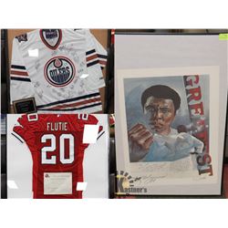 FEATURED LOT: SIGNED MOHAMMED ALI & FRAMED JERSEYS