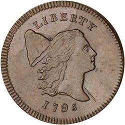 [L#1003] 1795 H1C C-1 R2 AU58. Lettered Edge.