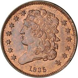 [L#1007] 1835 H1C C-2 R1 MS63+.