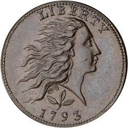 [L#1012] 1793 L1C S-5 R4 AU50. Wreath Cent