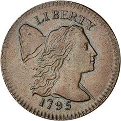 [L#1015] 1795 L1C S-78 R1 AU55. Plain Edge.