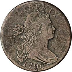 [L#1246] 1796 L1C S-93 R3- VG7. Draped Bust.