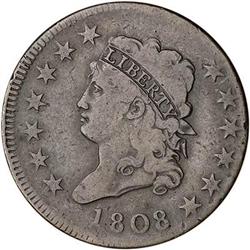 [L#1482] 1808 L1C S-278 R3 VG10. Turban Head.