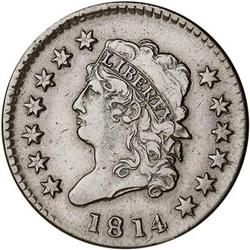 [L#1514] 1814 L1C S-294 R1 VF25 Crosslet 4. Ex Alto