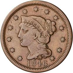 [L#1774] 1846 L1C N-23 R6- F12. Tall Date.