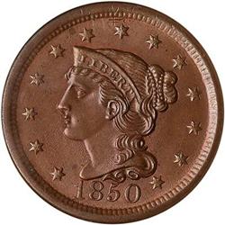 [L#1887] 1850 L1C N-7 R2 NGC MS64 BN