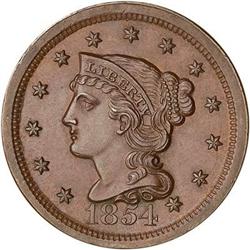 [L#1956] 1854 L1C N-10 R2+ AU58.