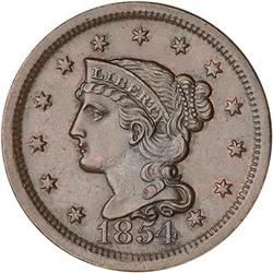 [L#1959] 1854 L1C N-14 R2- AU55.