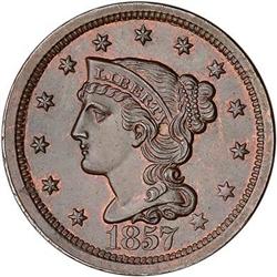 [L#1998] 1857 L1C N-1 R1 MS62. Large Date.