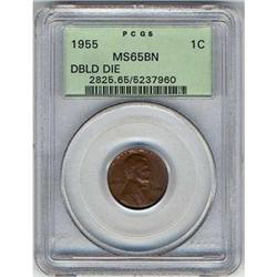 [L#3118] 1955 1C DBLD DIE PCGS MS65