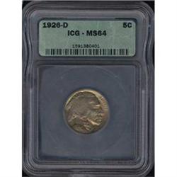 [L#3274] 1926-D 5c MS63 weak